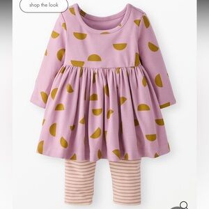 Pink and Gold Patterned Dress and Leggings